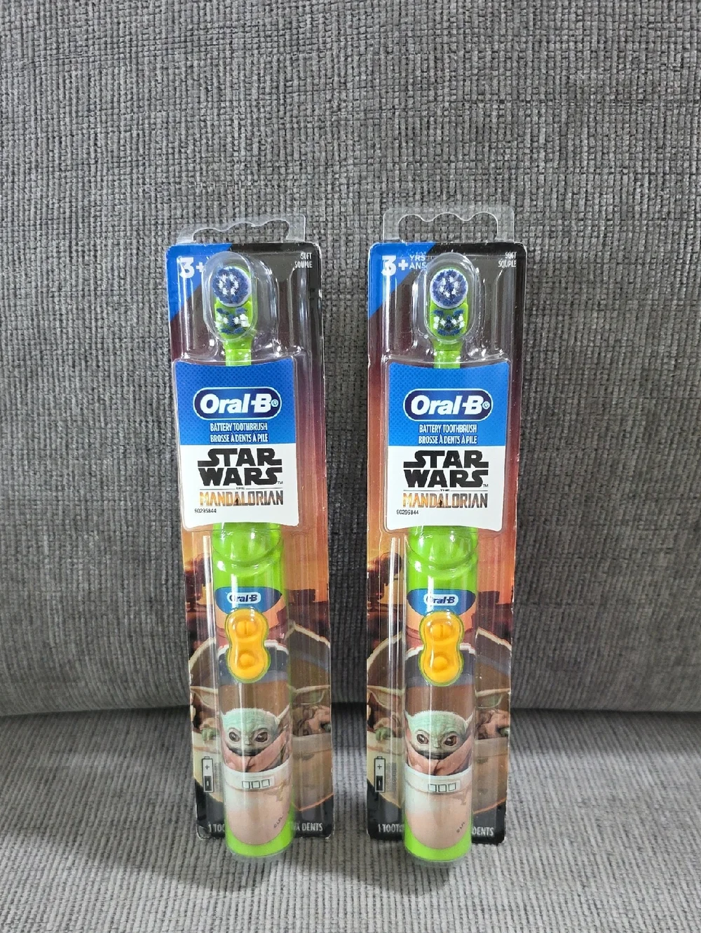 Two Oral-B Star Wars The Mandalorian Kids Battery Operated Toothbrushs, New.